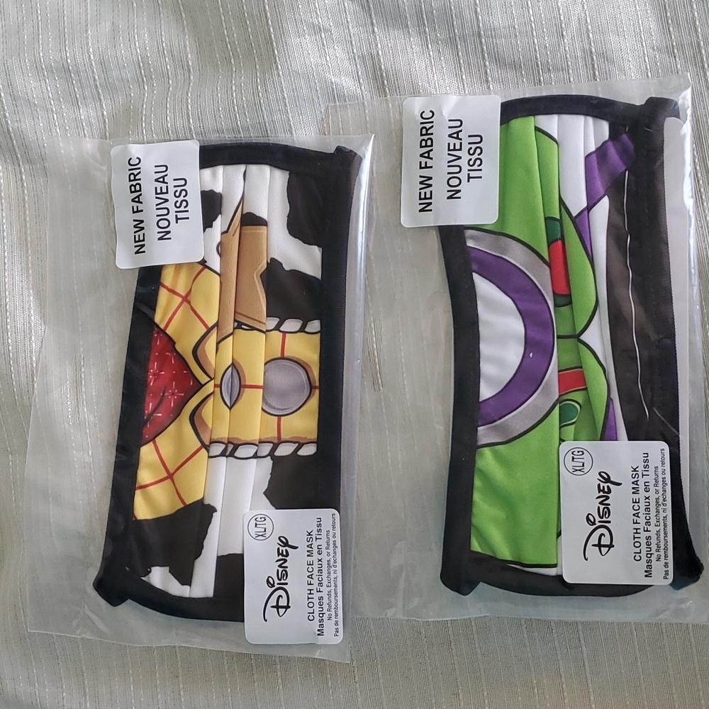 Toy Story Woody and Buzz Fabric Face Masks